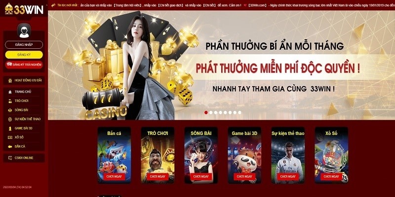 Hướng dẫn nạp tiền và rút tiền thắng tại 33win