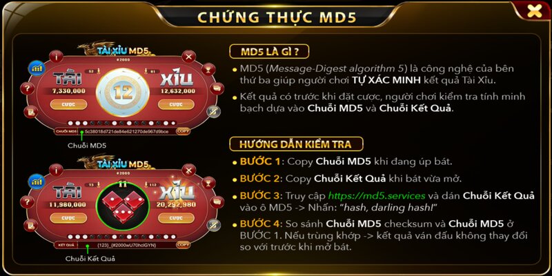 Luật chơi tài xỉu md5 là gì?